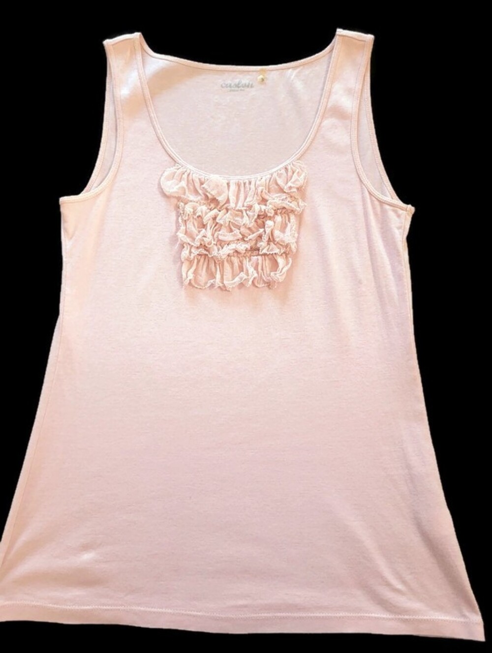Caslon Pale Pink Ruffle Scoop Tank